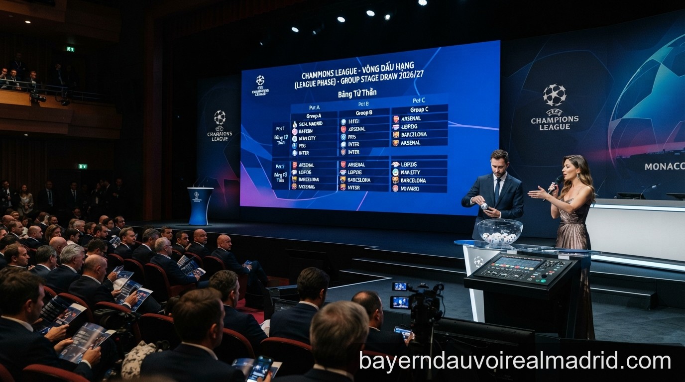 Kết quả bốc thăm vòng bảng Champions League 2026/27: Những bảng đấu tử thần nào xuất hiện?